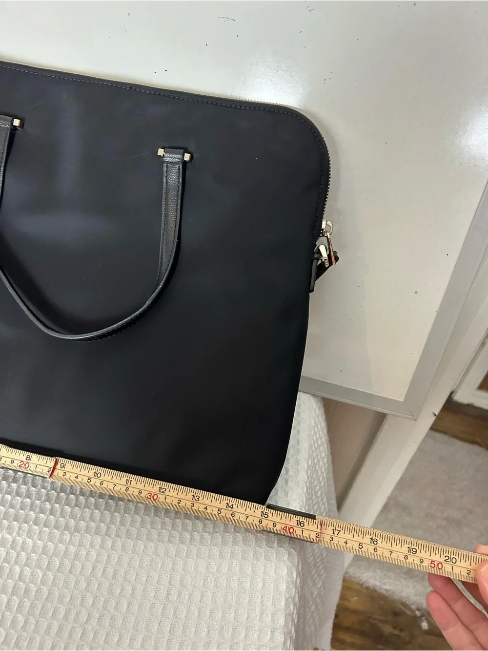 Kate Spade New York Black Nylon Laptop Briefcase Bag Crossbody